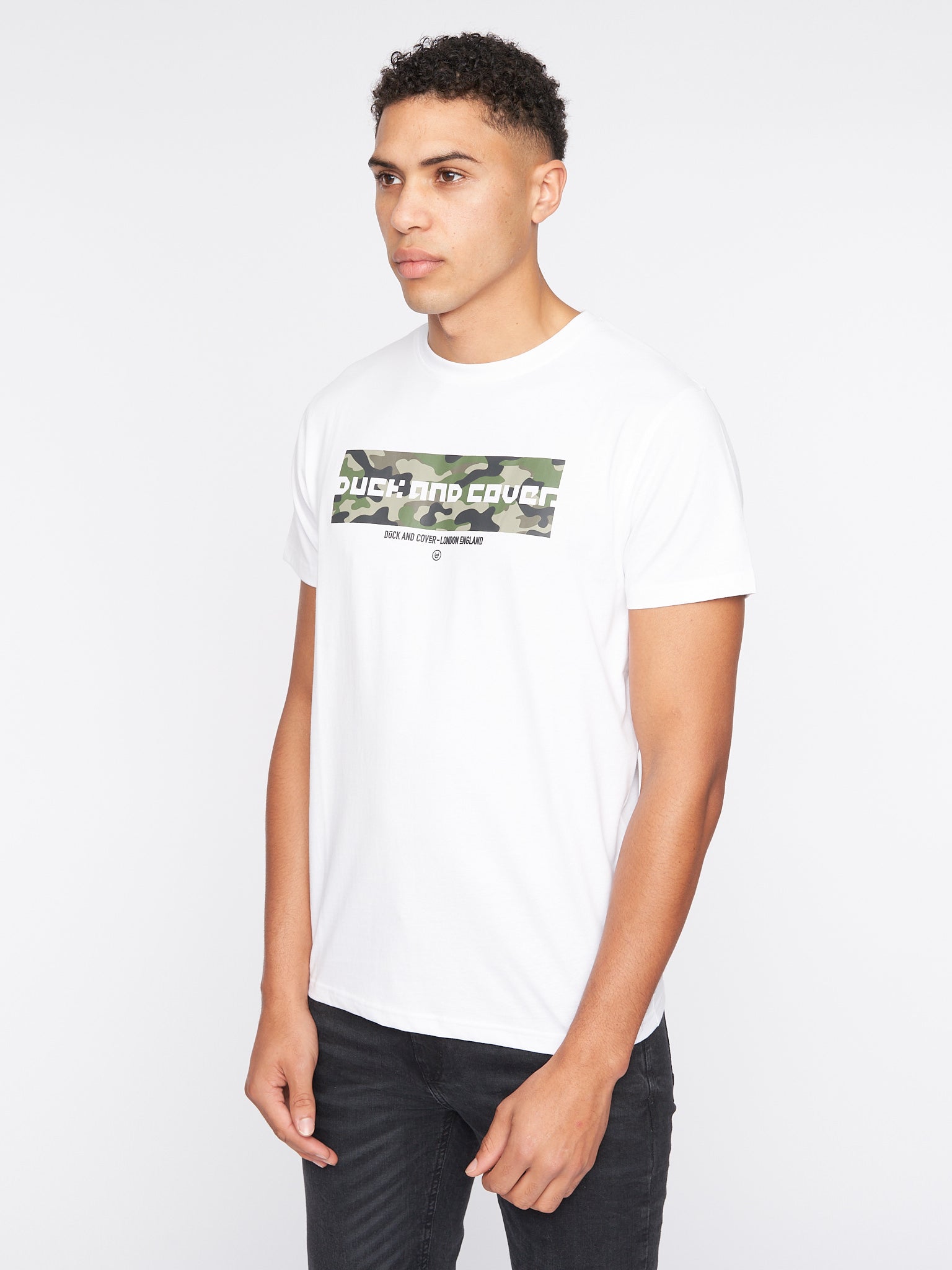 Duck & Cover - Mens Camoville T-Shirt White – Duck and Cover