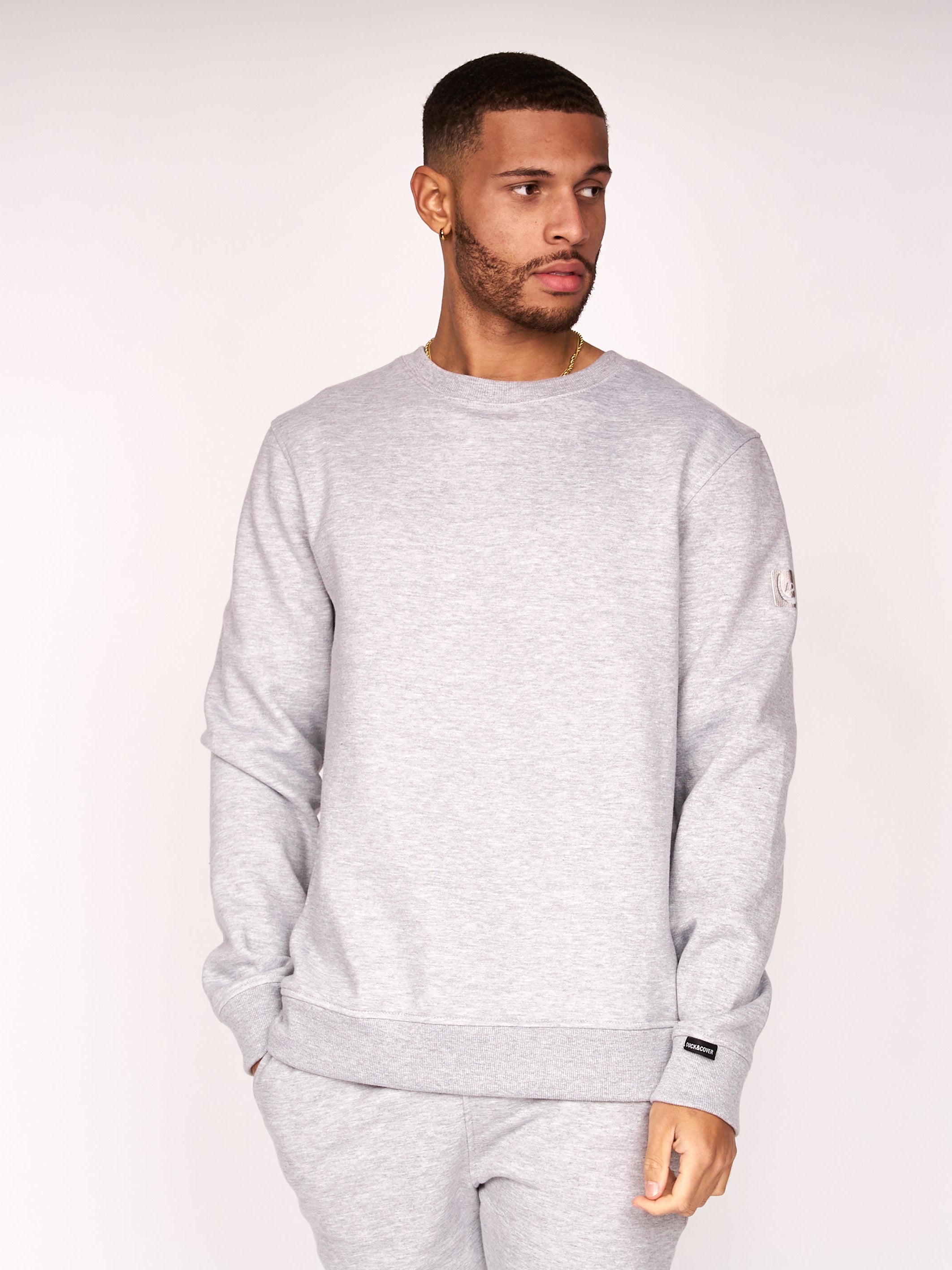 Duck & Cover - Mens Felaweres Crew Sweat Grey Marl Crew – Duck and Cover