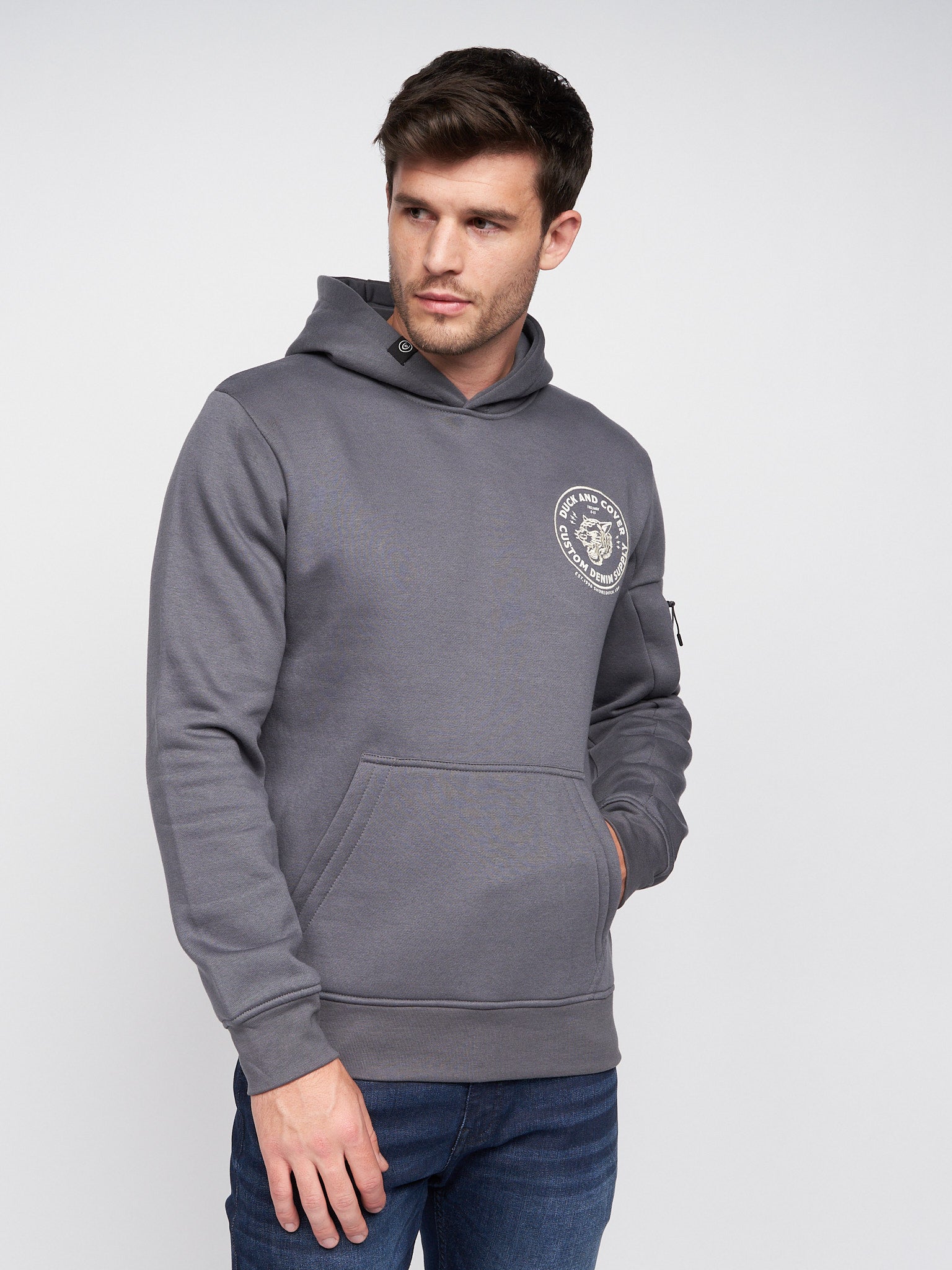 Duck & Cover - Mens Supplys Hoodie Dark Grey – Duck and Cover
