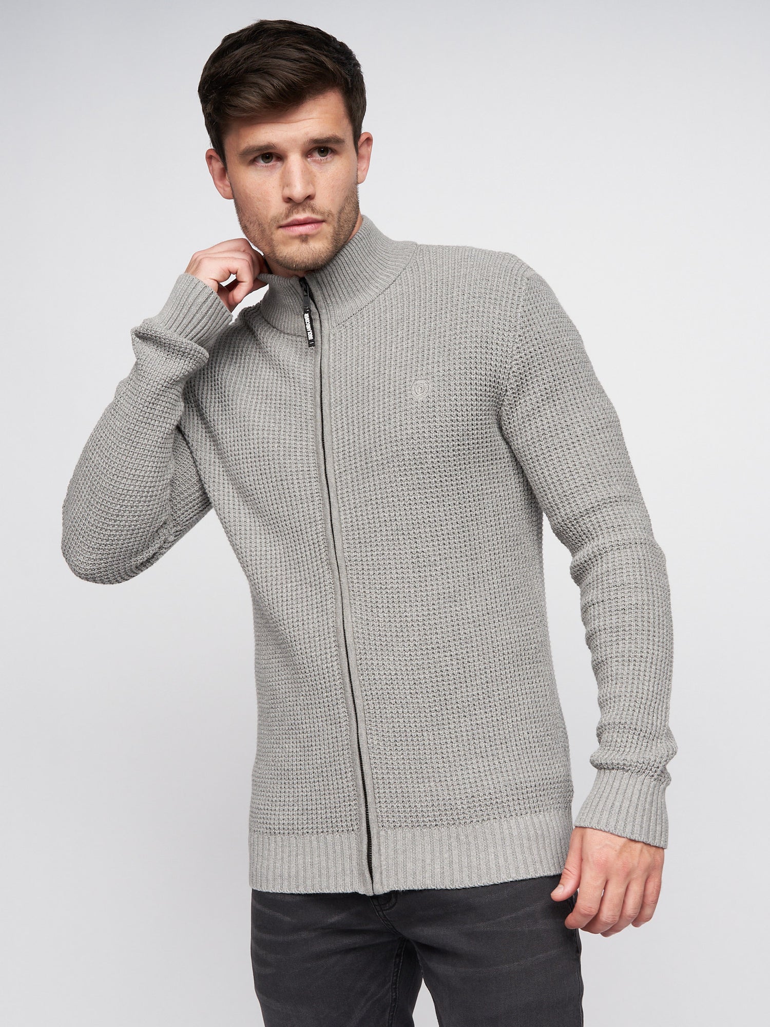 Duck & Cover - Mens Gardfire Zip Thru Knit Grey Marl – Duck and Cover